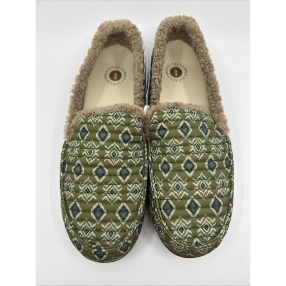 Waco Womens Green Olive Cedar Boho Slip On Comfort Slipper Size 12D NEW - Picture 2 of 7